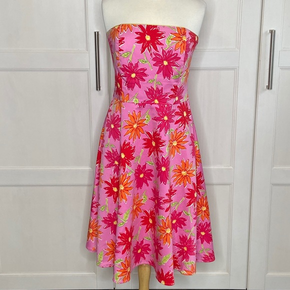 Spenser Jeremy Dresses & Skirts - Spencer Jeremy Pink Floral Strapless Dress sz 10
